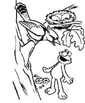 coloriage 1 rue sesame elmo et l oiseau